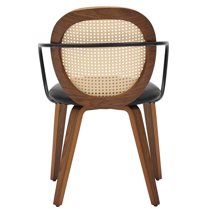 Modern Farmhouse Bentwood & Faux Rattan Dining Chair, Set of 2