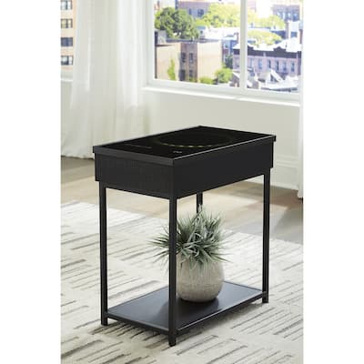 Signature Design by Ashley Gemmet Black Accent Table - 15"W x 25"D x 27"H