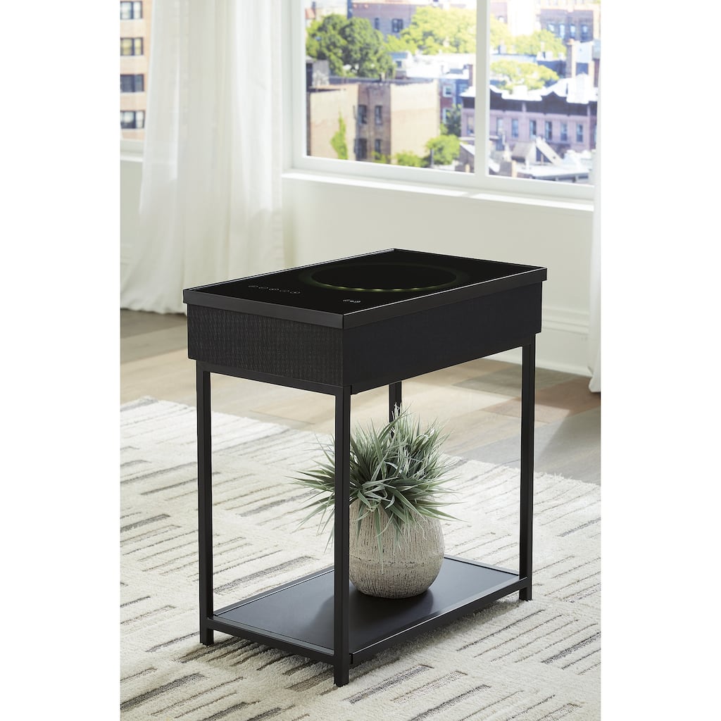 Signature Design by Ashley Gemmet Black Accent Table - 15"W x 25"D x 27"H