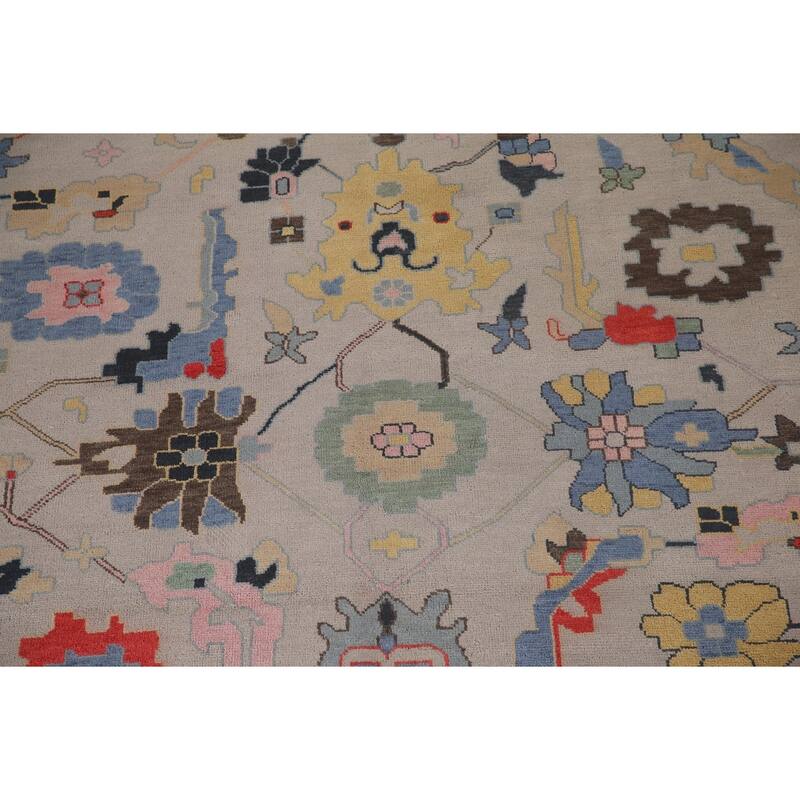 All-Over Large Floral Oushak Oriental Area Rug Wool Carpet - 12'0"x 14'9"