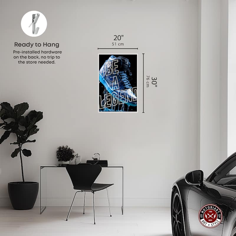 Notoriart Be A Legend Sneaker Drip Framed Sneaker 1 Piece Canvas Wall Art