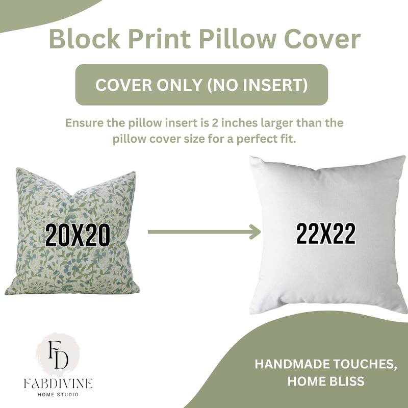 Fabdivine 24x24 Inch Floral Cushioncase for Gift, Living Room or Seasonal Home Décorative Aqua Linen Pillow Cover, Pushplata