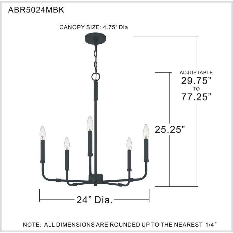 Quoizel Abner Steel 5-light Chandelier
