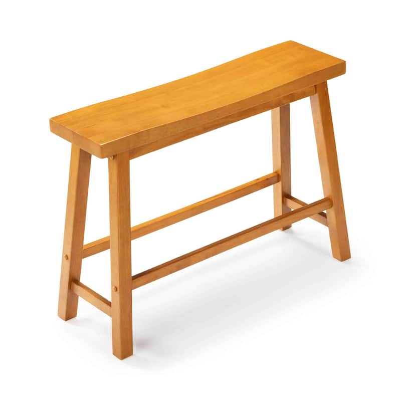 Sonoma Wood Saddle Dining Bench