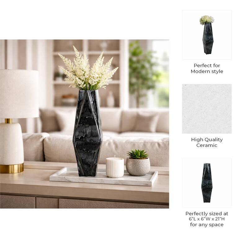 Decorative Vase - Ceramic Tall Sculptural