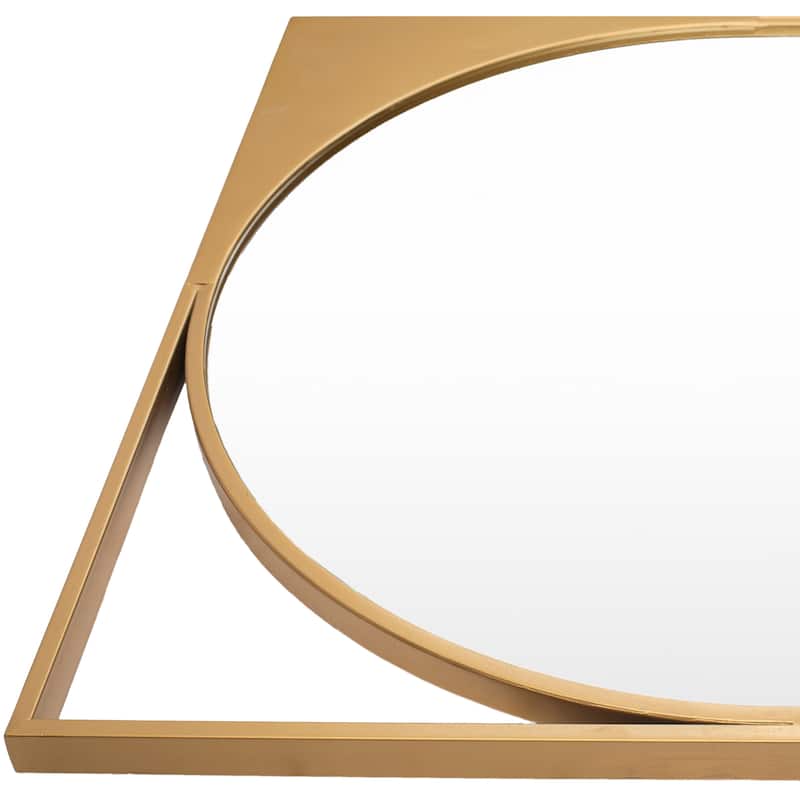Babsen Gold Oval Rectangular Wall Mirror - 36"H x 26"W