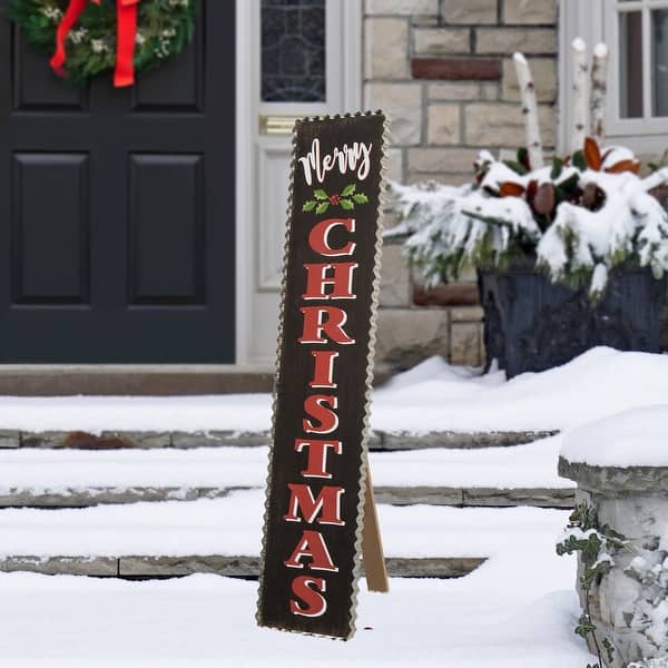 Glitzhome Wooden Christmas Porch Sign On Sale Overstock 28881767 This massive 6 foot sign will look awesome on display on your porch, entryway or living room. glitzhome wooden christmas porch sign