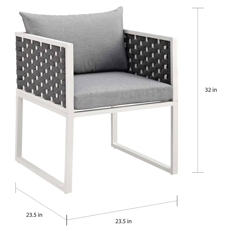 Stance Dining Armchair Outdoor Patio Aluminum Set of 2