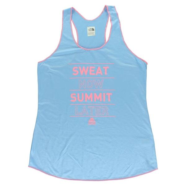 Shop The North Face Womens Play Hard Sweat Now Tank Top Baby Blue Baby Blue Light Pink L Overstock 22615931
