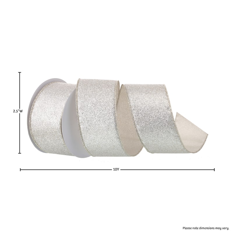 2.5" Printed Glitter Satin Ribbon Set of 3