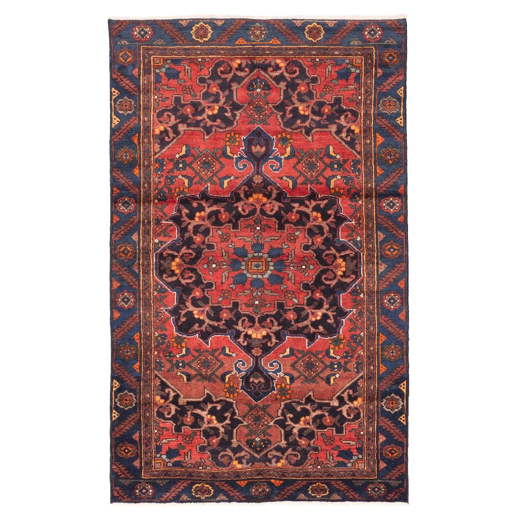 ECARPETGALLERY Hand-knotted Anatolian Vintage Red Wool Rug - 4'2 x 6'9