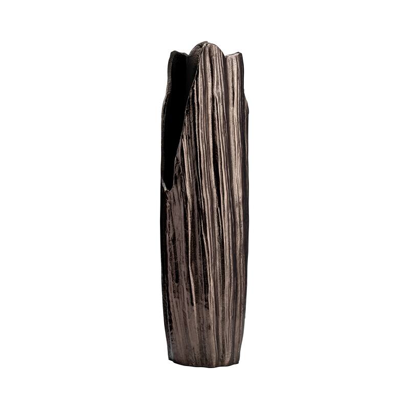 Sagebrook Home Modern Textured Metal Abstract Ridged Vase