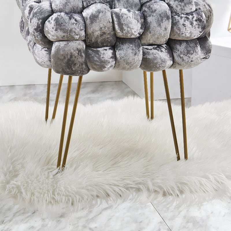 Home Soft Things Crushed Velvet Pouf Stool Ottoman