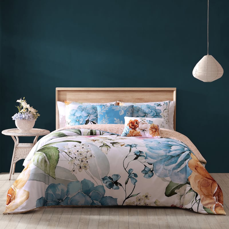 Bebejan Maia Blue 100% Cotton 5-Piece Reversible Comforter Set