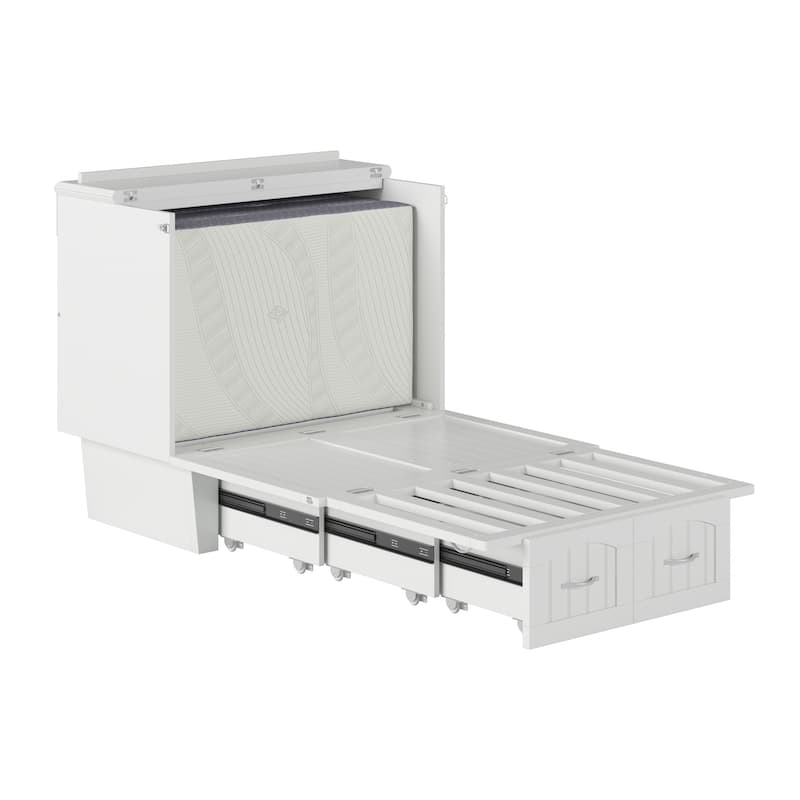 Sydney Twin Murphy Bed Chest with 6 inch Mattress