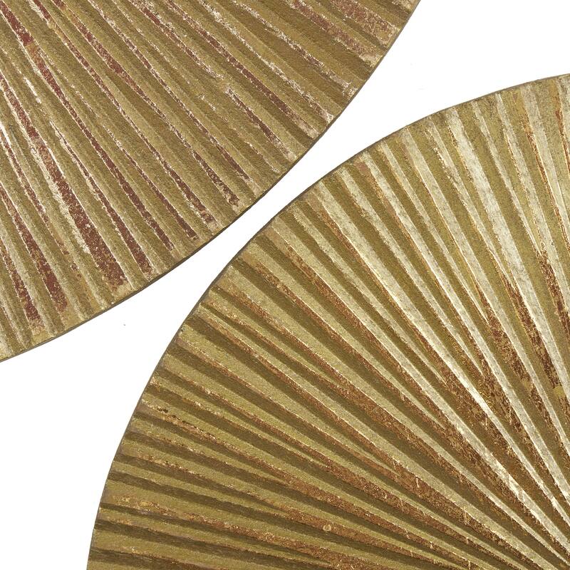 CosmoLiving by Cosmopolitan Gold, White or Black Wooden Carved Radial Plate Home Wall Decor (Set of 3)