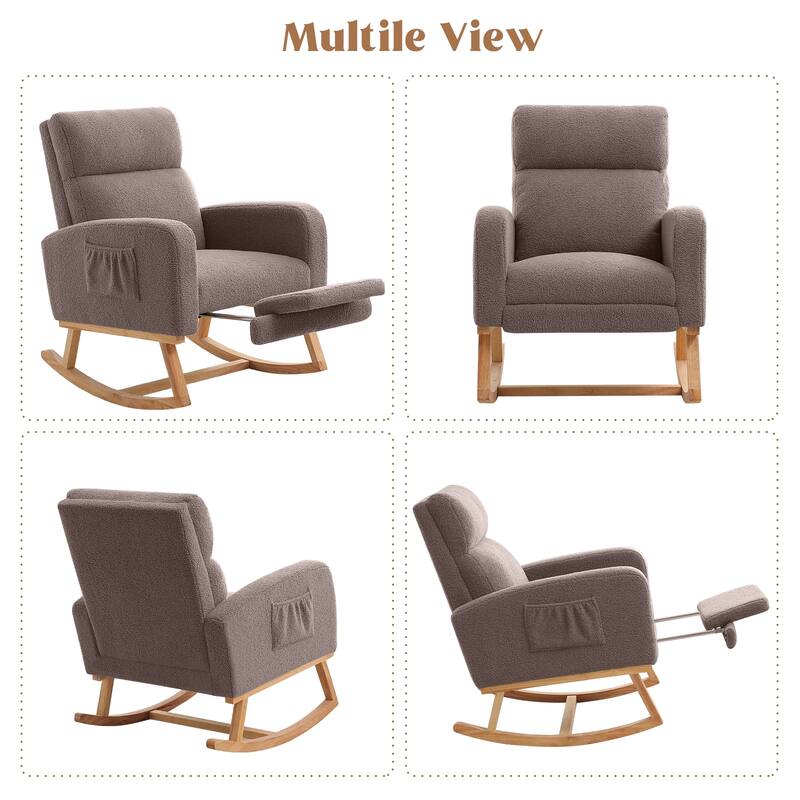 HOMYKA Rocking Chair for Nursery with Footrest