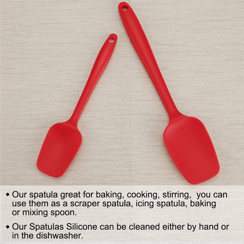 2pcs Silicone Spatula Set Heat Resistant Scraper for Cooking Baking