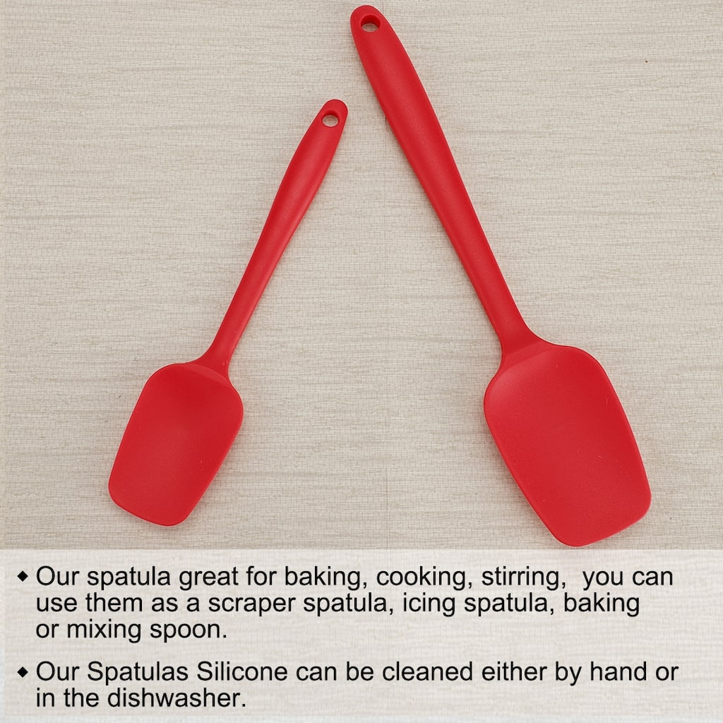 2pcs Silicone Spatula Set Heat Resistant Scraper for Cooking Baking