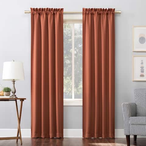 Sun Zero Hayden Energy Saving Blackout Rod Pocket Curtain Panel, Single Panel