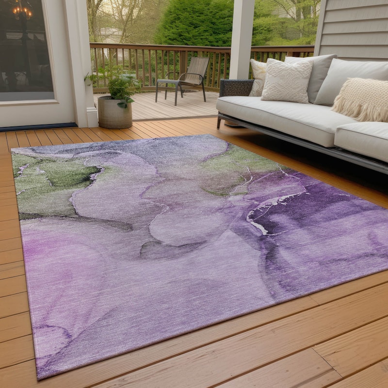 Allove Artistic Abstract Weather Resistant Timeless Fusion Outdoor Rug