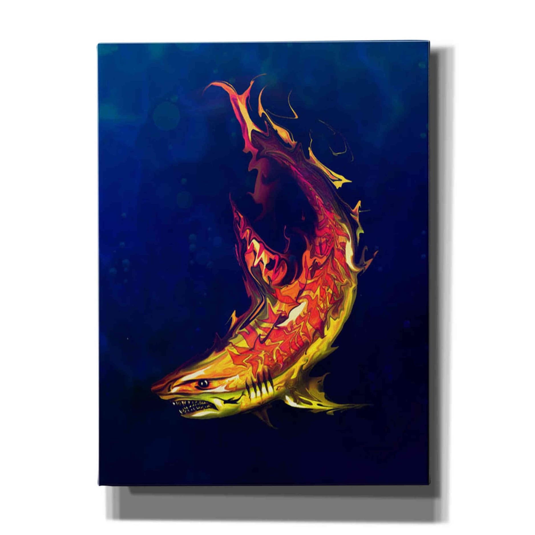 Epic Graffiti 'Tiger Shark' by Michael StewArt, Canvas Wall Art