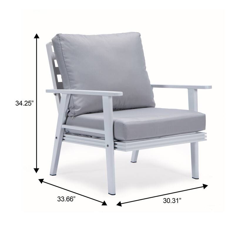 Walbrooke Modern Polyester Upholstery Aluminum Frame wtih Removable Cushion Covers for Indoor Outdoor