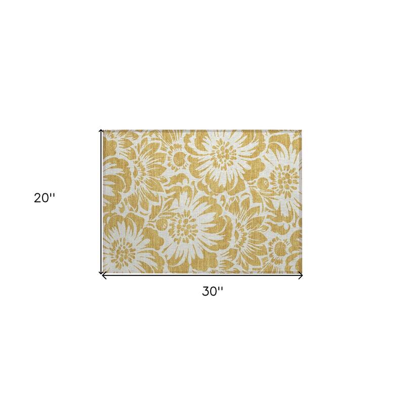 Allune Lush Floral Weather Resistant Blended Style Outdoor Rug
