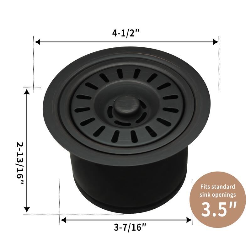Copper Kitchen Sink Garbage Disposal Flange Stopper (2.85" Height)