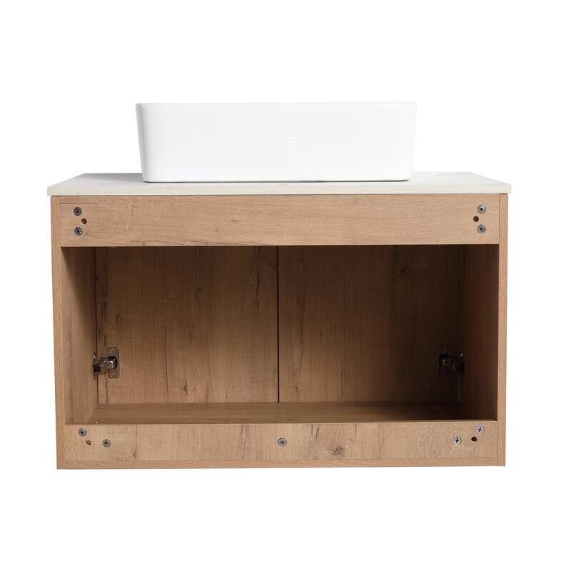 Bathroom Vanity With Sink In 24/30 Inch, Floating Bathroom Vanity With Soft Close Door