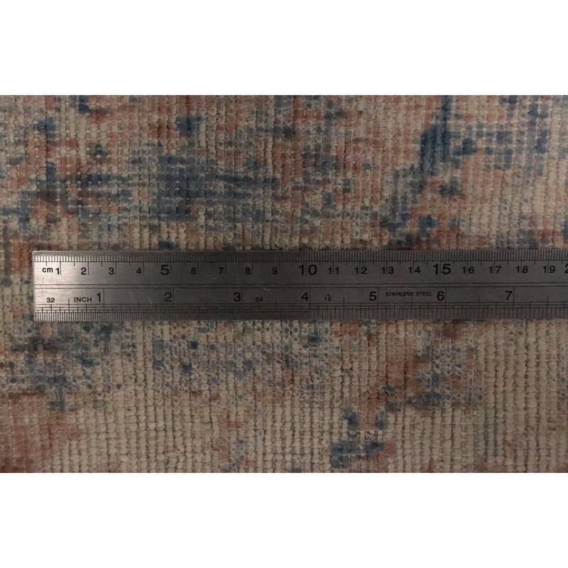 Hand Knotted Oriental Viscose Silk Carpet Modern Abstract Oranges & Rust Abstract Area Rug - 6' 7'' X 4' 8''