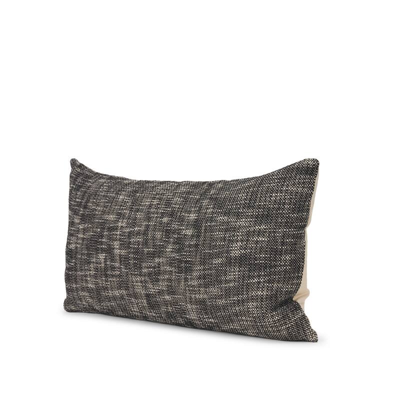 Jalia Cream and Black Cotton Decorative Lumbar Pillow Cover - 14.0L x 26.0W x 1.0H