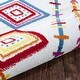 preview thumbnail 11 of 9, Sevita Diamonds Cream / Orange Area Rug ( 4'8" Round ) - 4'8" Round