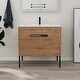 preview thumbnail 1 of 67, Beingnext 24"/30"/36" Bathroom Vanity with Sink, Floating Bathroom Vanity or Freestanding is Optional Conversion 35.98"W x 18.3"D x 35.03"H - Imitative Oak