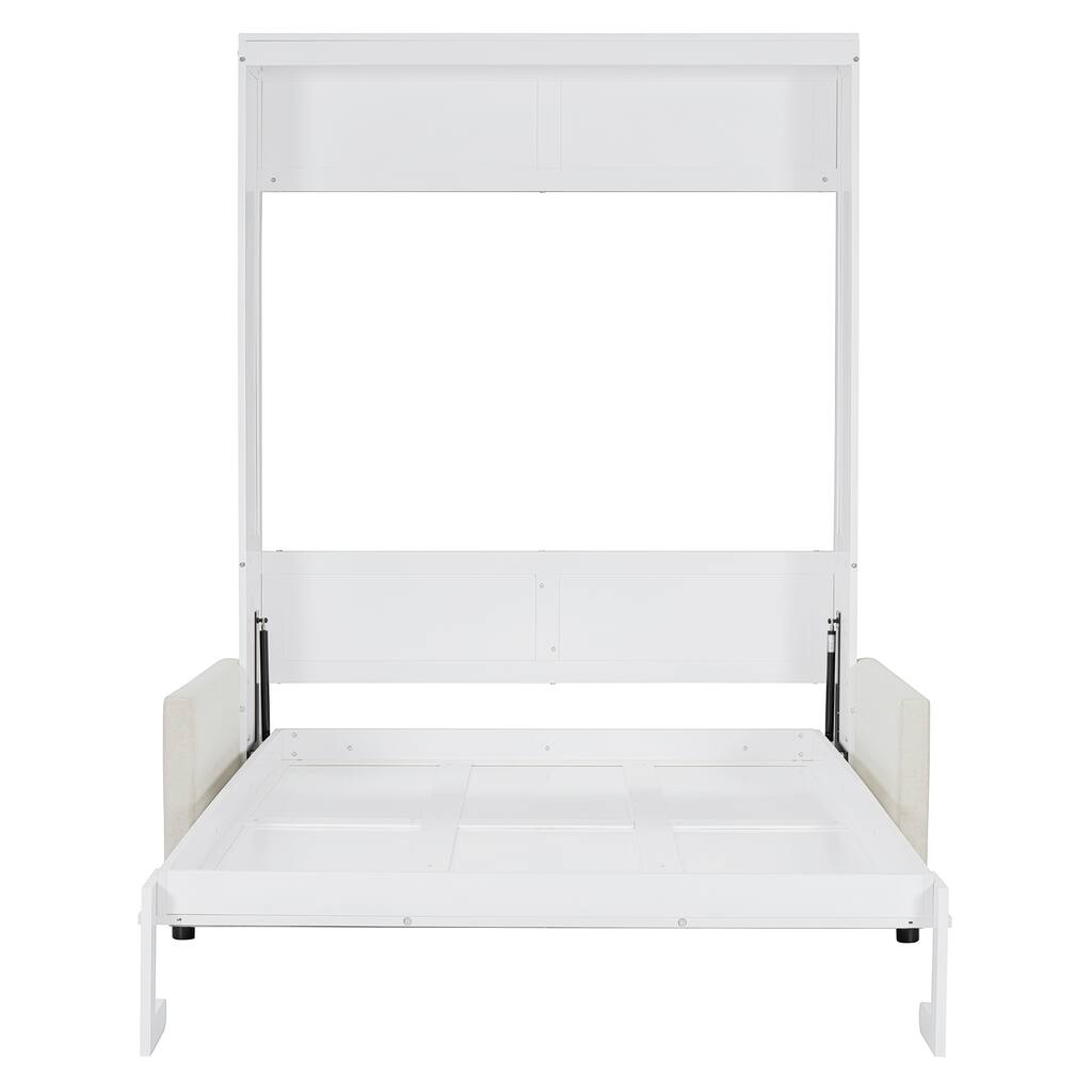 Space-Saving Murphy Bed with Sofa, Storable Mattress, and Easy-to-Use Folding Mechanism - Full Size