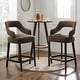preview thumbnail 5 of 25, Moderne 27" Art Deco Upholstered Counter Stool (Set of 2) - Counter Height Set of 2 - Deep Mink Brown Performance Velvet - Counter Height - 23-28 in.