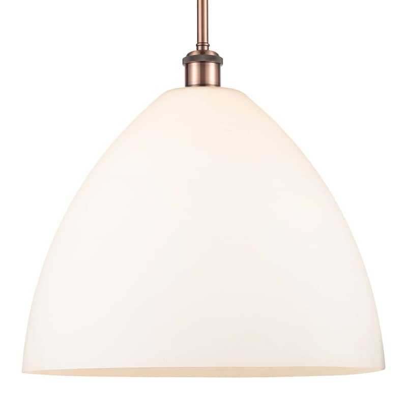 Innovations Lighting 516-1S-17-16 Bristol Pendant Bristol Glass 16" - Antique Copper / Matte White