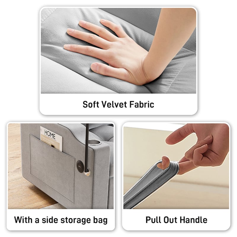 Ouyessir 3 in 1 Multi-Functional Convertible Single Sleeper Sofa Bed for Small Living Spaces