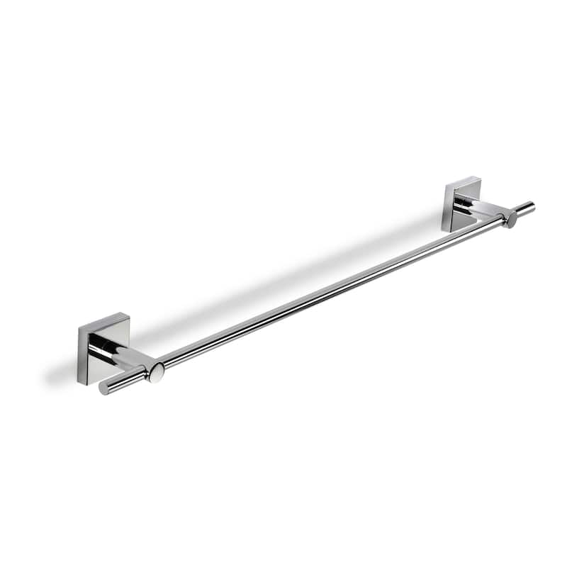 Croydex Chester Flexi-Fix Screw or Glue Bathroom Towel Bar, Chrome (26.6in)