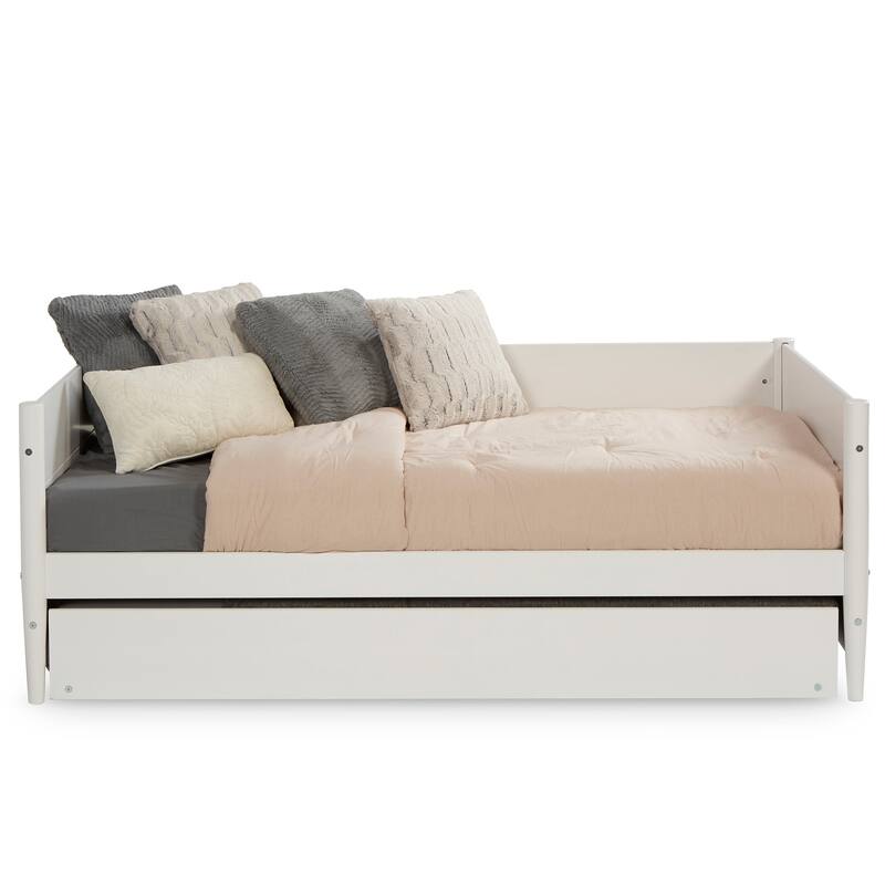 Mid-Century Modern Twin Size Day Bed with Twin Trundle