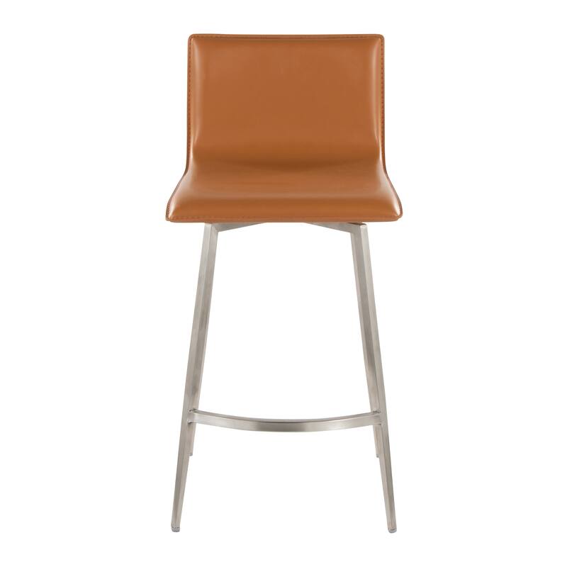 Porch & Den Mara Upholstered 26" Fixed-Height Counter Stool with Swivel (Set of 2)