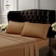 Egyptian Cotton 500 Thread Count Extra Deep Pocket Solid Bed Sheet Set - Queen - Cafe