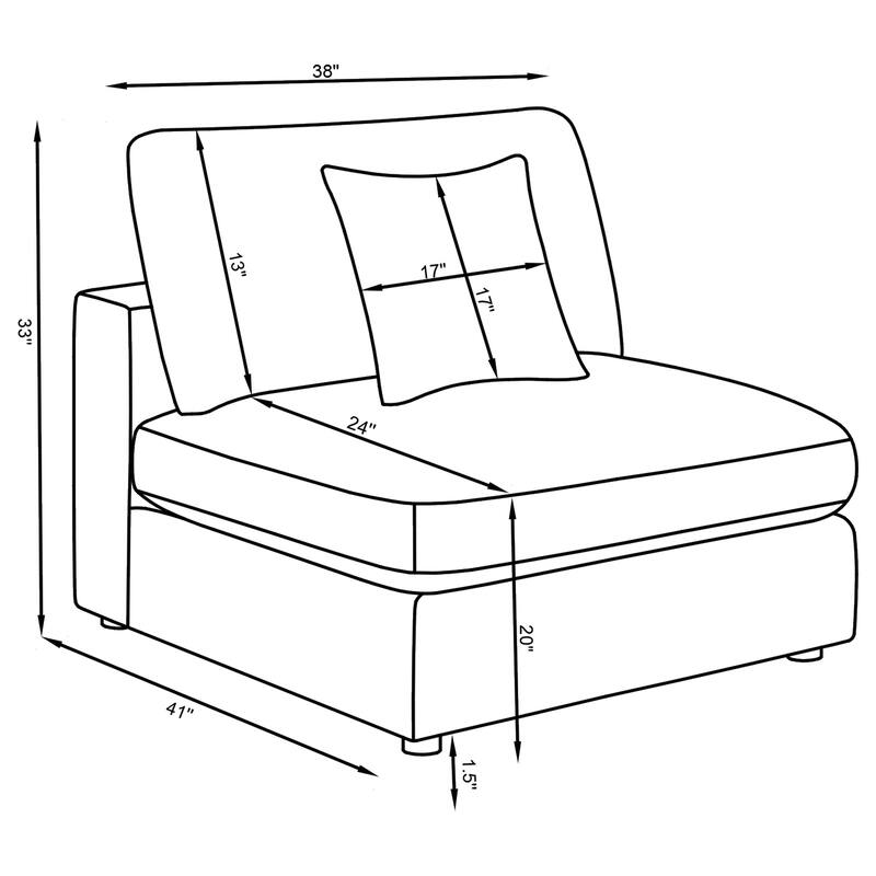 Serene 4-piece Upholstered Modular Sectional Sofa