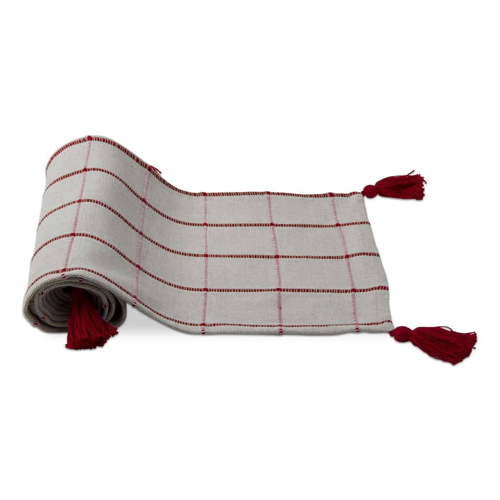 14.5" x 72" Check Runner With Tassels