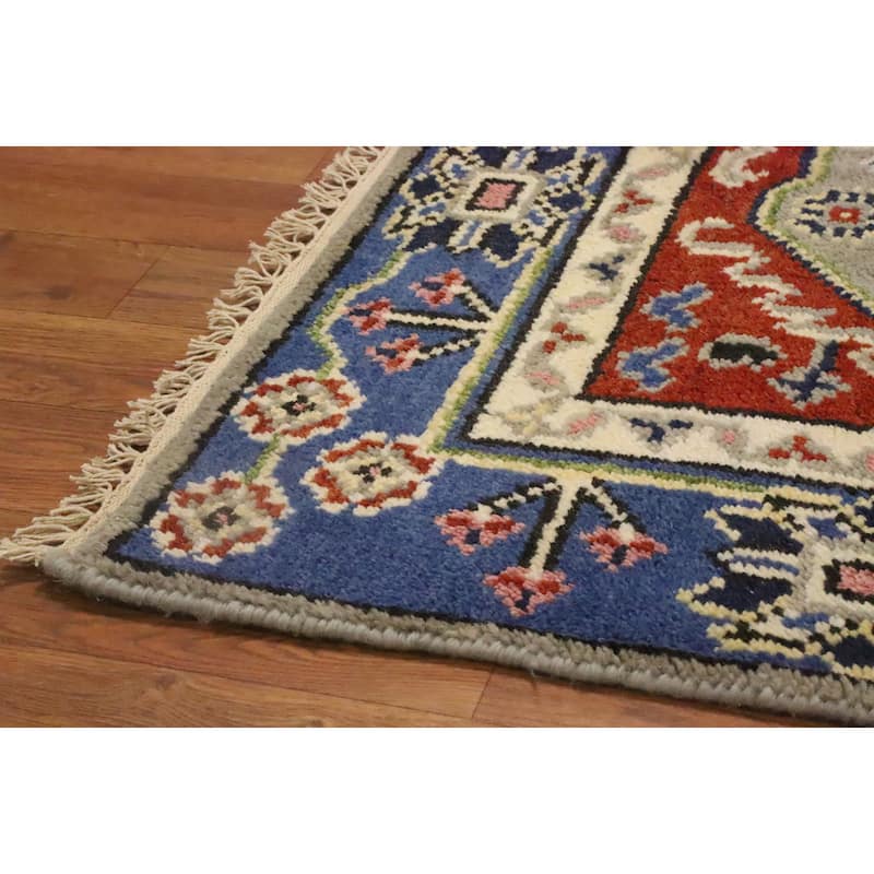 Hand Knotted Oriental 100% Wool Carpet Traditional Geometric Beige & Ivories Kazak Area Rug - 5' 10'' X 4' 0''