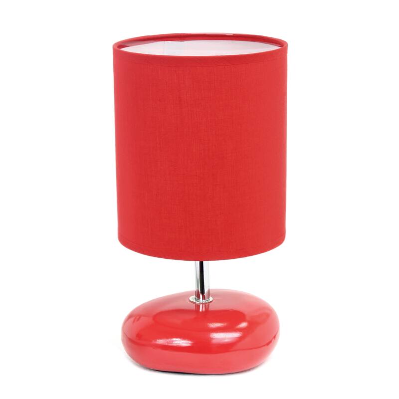 Creekwood Home 10.24" Traditional Mini Round Rock Table Lamp - 10.24 - Red