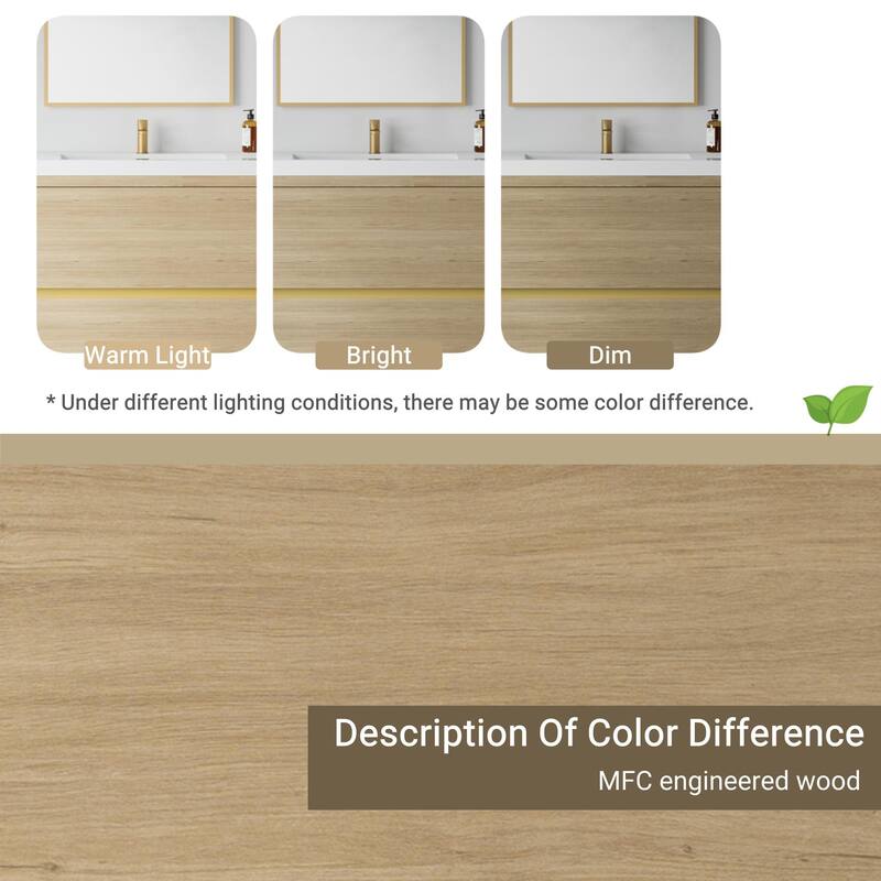 Wall-Mounted Bathroom Vanity with Stone Resin Top