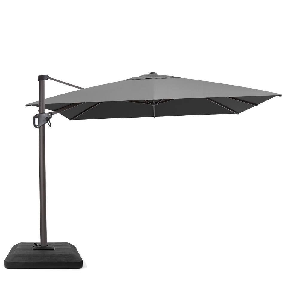 VredHom Patio Outdoor 9 x 11 FT Cantilever-Offset Aluminum Umbrella with Premium Weight Base