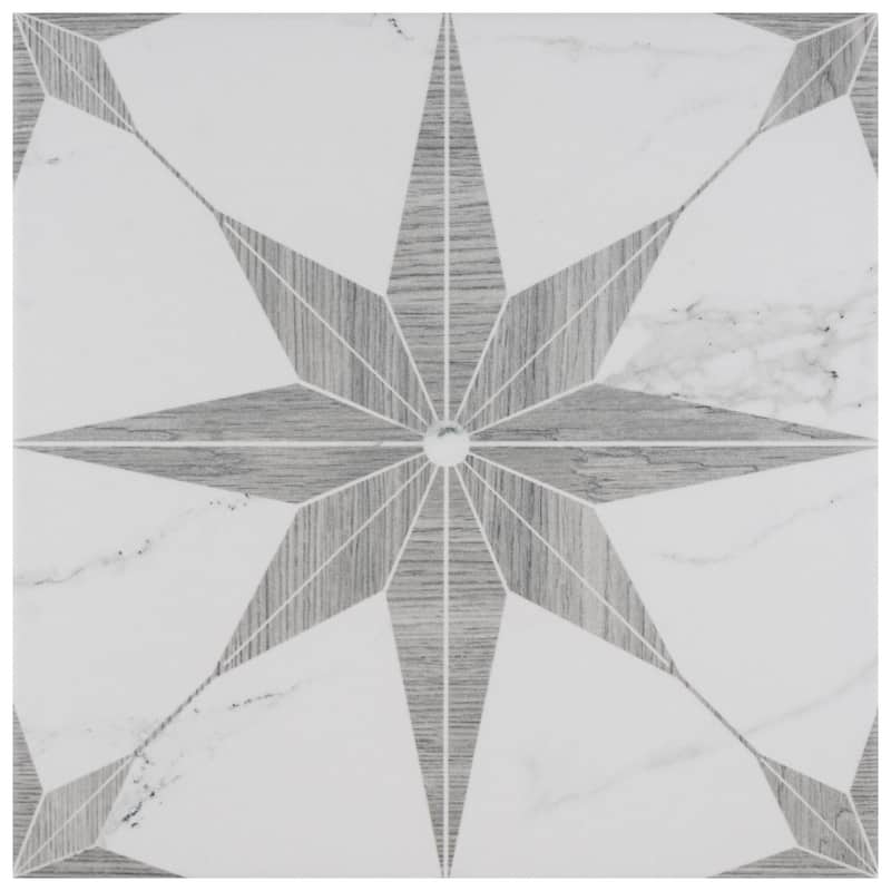 Merola Tile Llama Stella Loire Silver Smoke 9-3/4" x 9-3/4" Porcelain Floor and Wall Tile