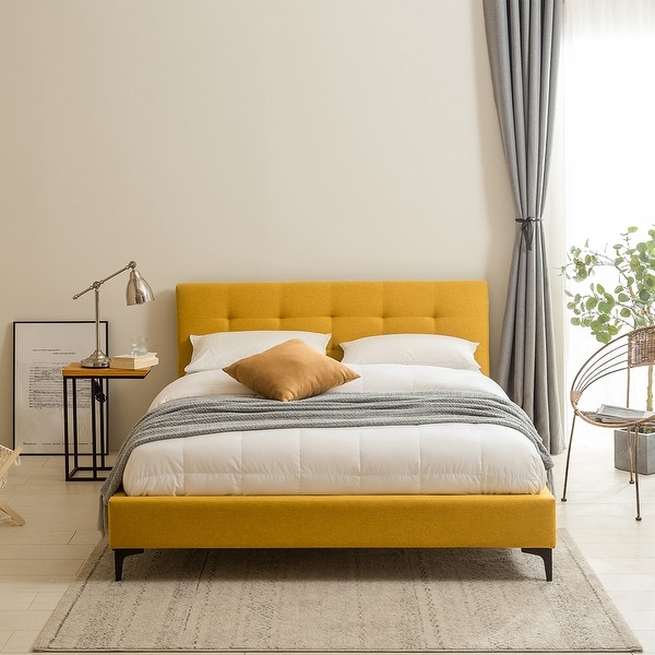 HAMILTON Tufted Upholstred Queen-size Platform Bed. Opens flyout.